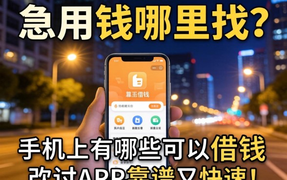 深夜急用钱哪里找？手机上有哪些可以借钱的app靠谱又快速？