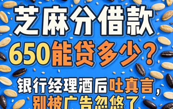芝麻分借款650能贷多少？银行经理酒后吐真言，别被广告忽悠了