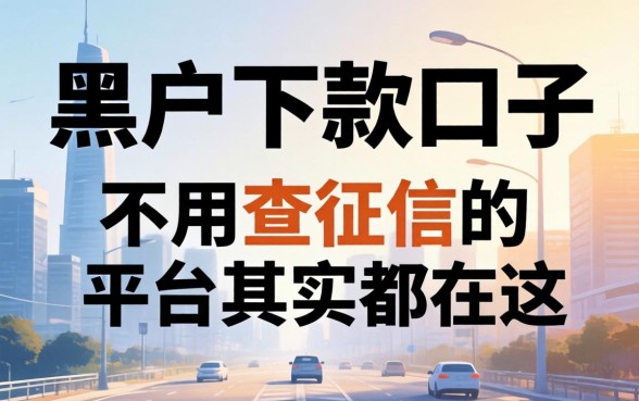 我试了所谓的黑户下款口子，发现不用查征信的平台其实都在这