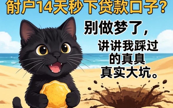 黑户14天秒下贷款口子？别做梦了，讲讲我踩过的真实大坑