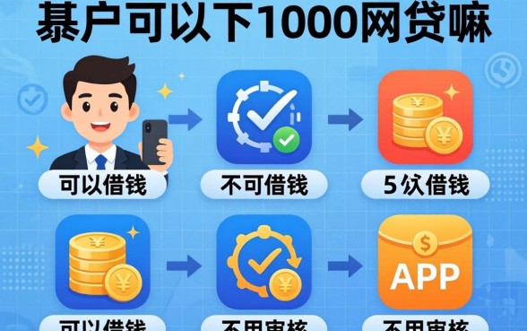 黑户可以下1000网贷嘛，枚举5个可以借钱不用审核的app