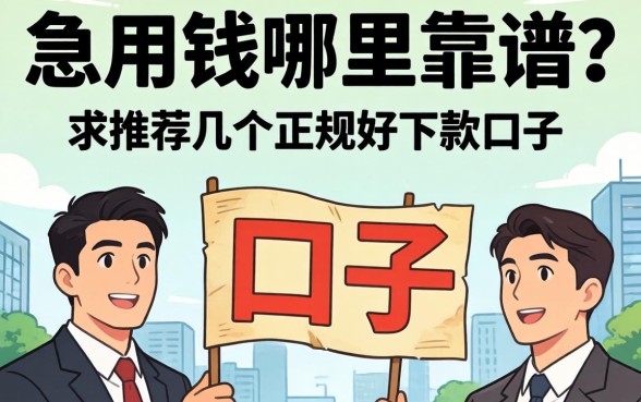 急用钱哪里靠谱？求推荐几个正规好下款的口子！
