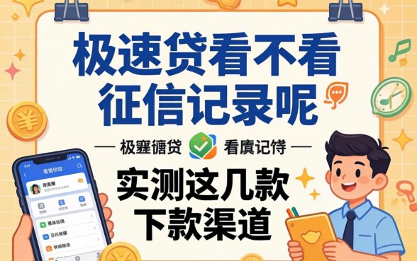 揭秘极速贷看不看征信记录呢,实测这几款下款渠道
