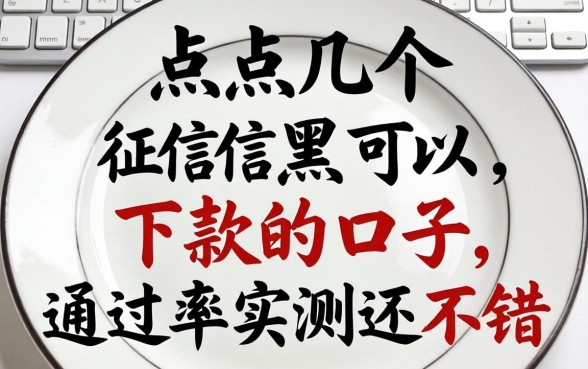 盘点几个征信黑可以下款的口子,通过率实测还不错