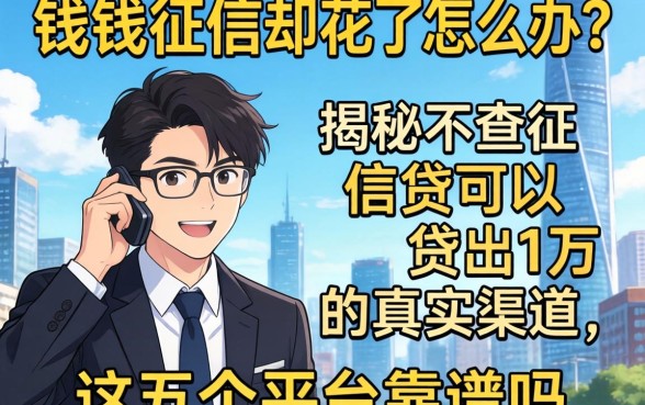 急需用钱征信却花了怎么办？揭秘不查征信可以贷出1万的真实渠道，这五个平台靠谱吗？