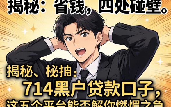 急需用钱却四处碰壁？揭秘714黑户贷款口子，这五个平台能否解你燃眉之急？