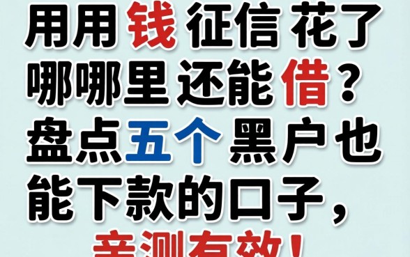 急用钱征信花了哪里还能借?盘点五个黑户也能下款的口子,亲测有效!