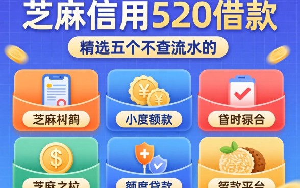 芝麻信用520借款，精选五个不查流水的小额度贷款平台