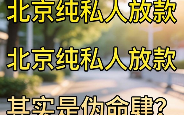 我试了一圈，发现北京纯私人放款的软件其实是个伪命题