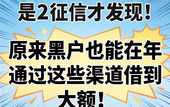 我查完征信才发现,原来黑户也能在2026年通过这些渠道借到大额