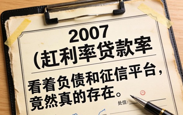 我翻出了尘封的2007利率贷款档案，发现不看负债和征信的平台竟然真的存在