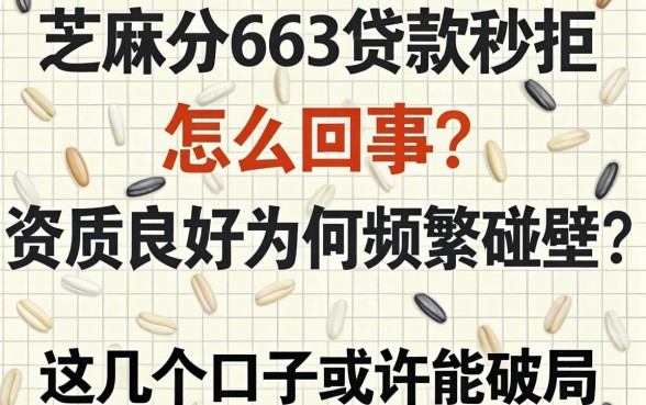 芝麻分663贷款秒拒怎么回事？资质良好为何频频碰壁？这几个口子或许能破局