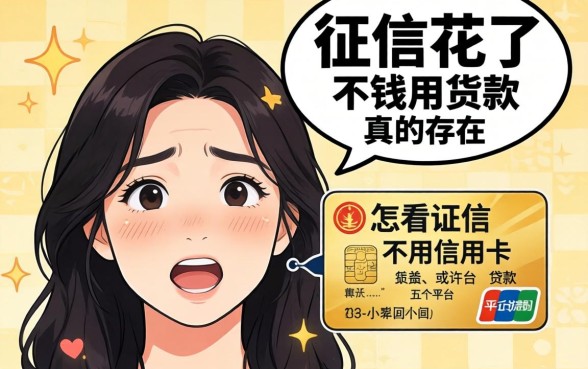 急需用钱却征信花了怎么办？不看证信不用信用卡的贷款真的存在吗？这五个平台或许能救急