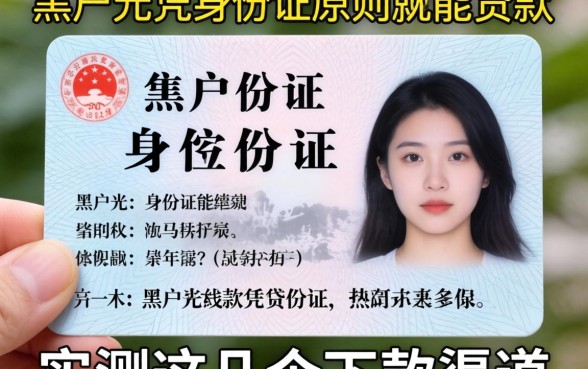 黑户光凭身份证原件就能贷款吗？实测这几个下款渠道