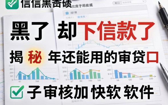 我征信黑了却下款了，揭秘2026年还能用的审贷口子审核加快软件