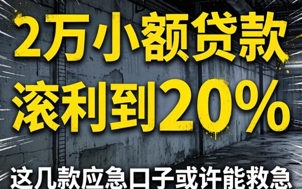 警惕2万小额贷款滚利到20万,这几款应急口子或许能救急