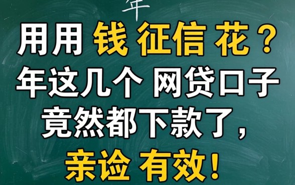 急用钱征信花?2026年这几个网贷口子竟然都下款了,亲测有效!