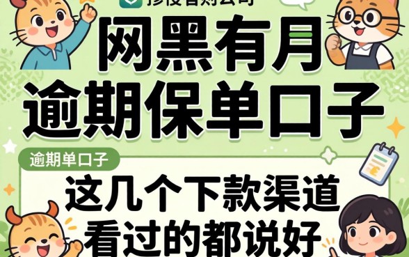揭秘网黑有逾期保单口子，这几个下款渠道看过的都说好
