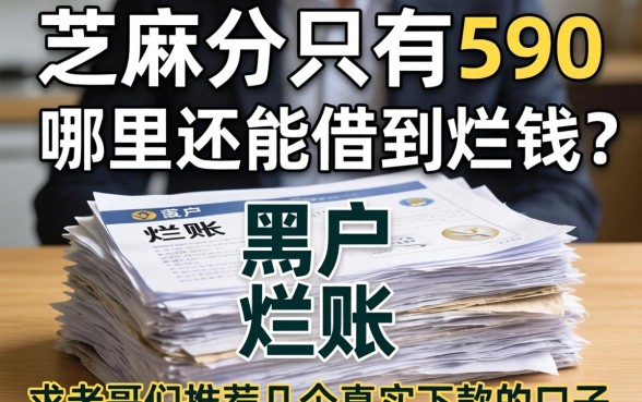 征信黑户烂账一堆，芝麻分只有590哪里还能借到钱？求老哥们推荐几个真实下款的口子！