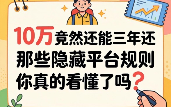 我借了10万竟然还能三年还，那些隐藏的平台规则你真的看懂了吗