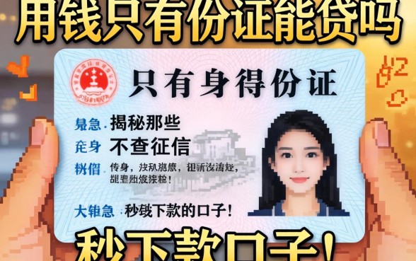 急用钱只有身份证能贷吗？揭秘那些不查征信秒下款的口子！