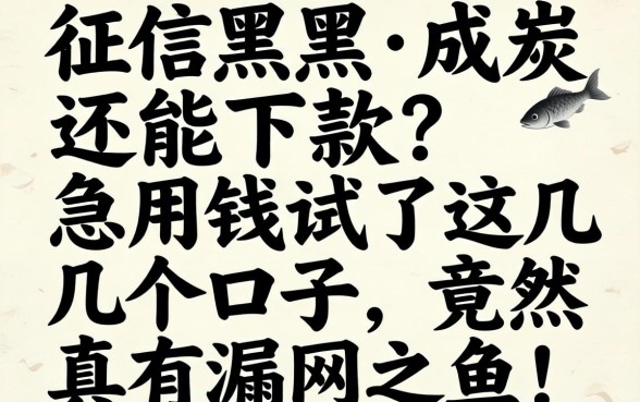 征信黑成炭还能下款？急用钱试了这几个口子，竟然真有漏网之鱼！