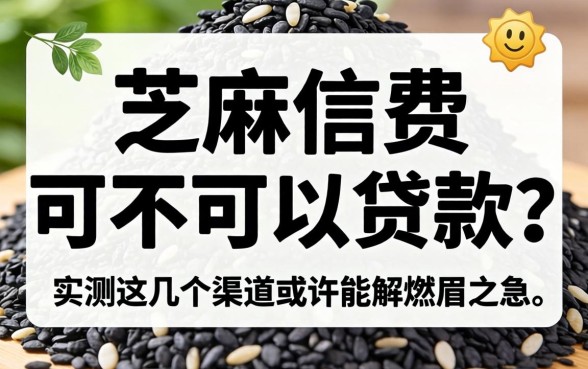 芝麻信用可不可以贷款？实测这几个渠道或许能解燃眉之急