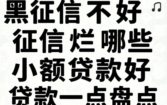 征信黑征信不好征信烂哪些小额贷款好贷款一点盘点