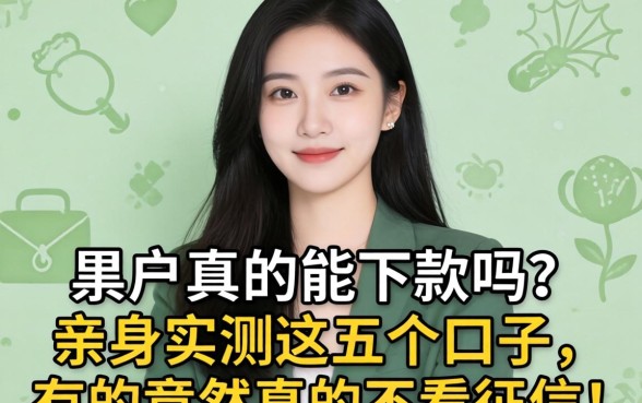 黑户真的能下款吗？亲身实测这五个口子，有的竟然真的不看征信！
