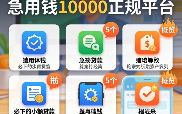 急用钱10000正规平台，概览5个必下的小额贷款软件