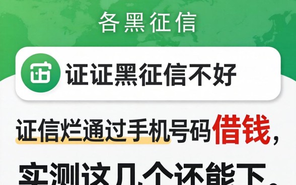 征信黑征信不好征信烂通过手机号码借钱，实测这几个还能下