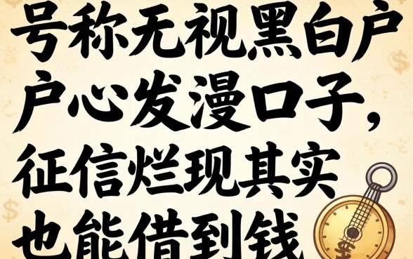 我试了那些号称无视黑白户的口子，发现征信烂其实也能借到钱