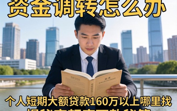 急需资金周转怎么办?个人短期大额贷款160万以上哪里找?揭秘高额度下款秘籍