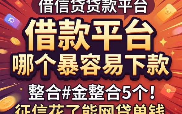 大额的借款平台哪个最容易下款,整合5个征信花了能网贷的软件