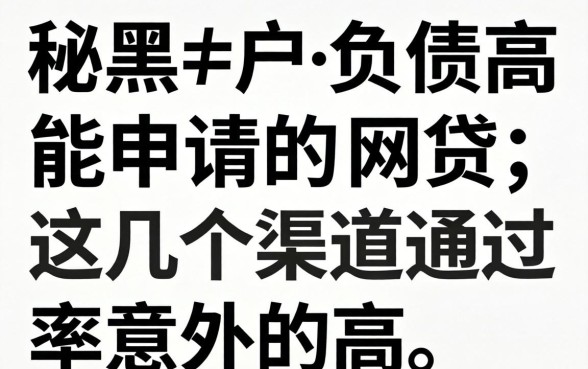 揭秘黑户负债高能申请的网贷，这几个渠道通过率意外的高