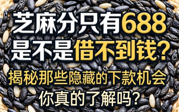 芝麻分只有688是不是借不到钱？揭秘那些隐藏的下款机会，你真的了解吗？