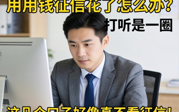 急用钱征信花了怎么办?打听了一圈,这几个口子好像真不看征信!