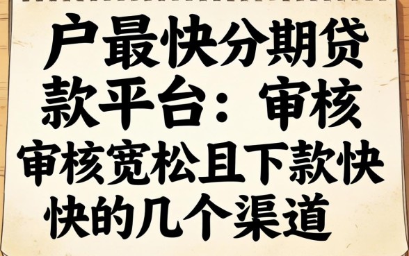 黑户最快分期贷款平台:审核宽松且下款快的几个渠道