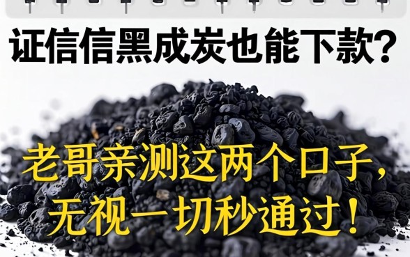 征信黑成炭也能下款？老哥亲测这几个口子，无视一切秒通过！