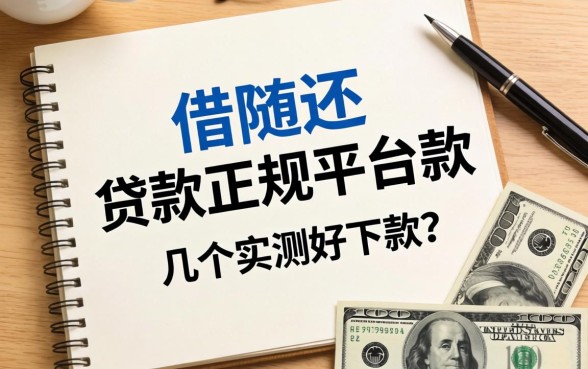 随借随还的贷款正规平台2026款:整理了几个实测好下款的