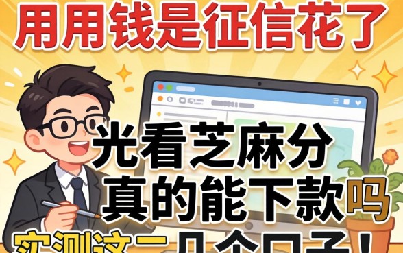 急用钱但征信花了，光看芝麻分真的能下款吗？实测这几个口子！