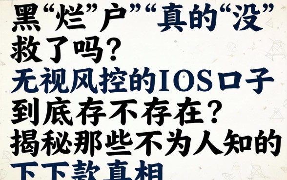 网黑烂户真的没救了吗？无视风控的IOS口子到底存不存在？揭秘那些不为人知的下款真相