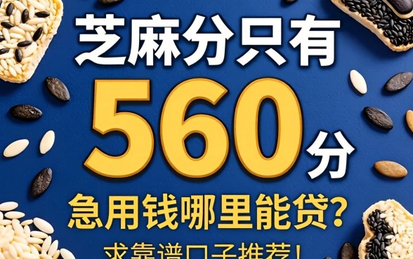 芝麻分只有560分，急用钱哪里能贷？求靠谱口子推荐！