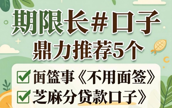 贷款期限长的口子，鼎力推荐5个不用面签和芝麻分的贷款口子