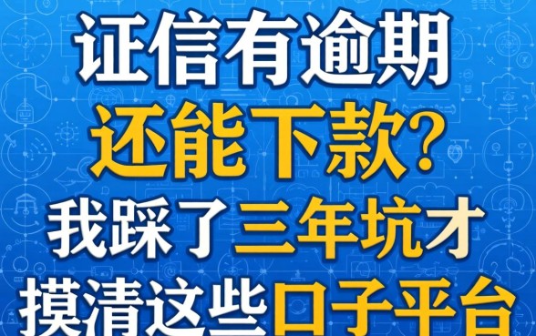 征信有逾期还能下款？我踩了三年坑才摸清这些口子平台