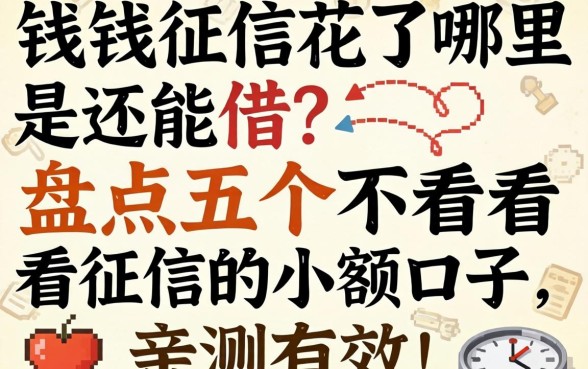 急需用钱征信花了哪里还能借？盘点五个不看征信的小额口子，亲测有效！