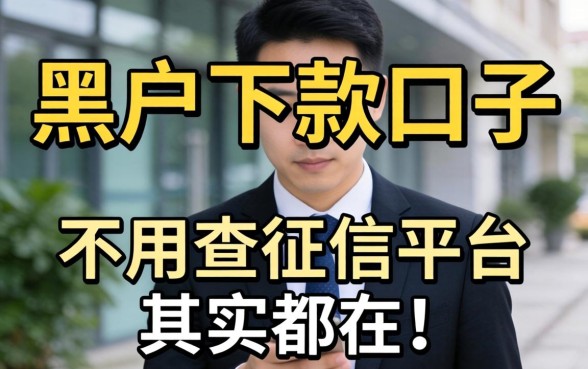 我试了所谓的黑户下款口子，发现不用查征信的平台其实都在这