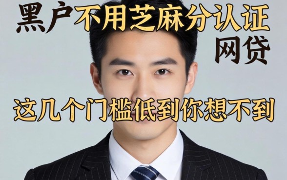 揭秘黑户不用芝麻分认证的网贷，这几个门槛低到你想不到
