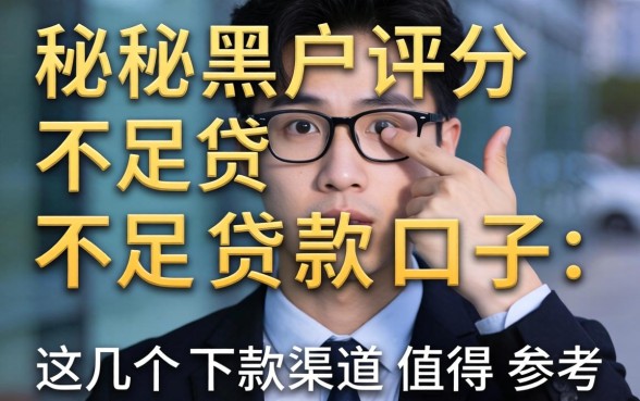 揭秘黑户评分不足贷款口子：这几个下款渠道值得参考