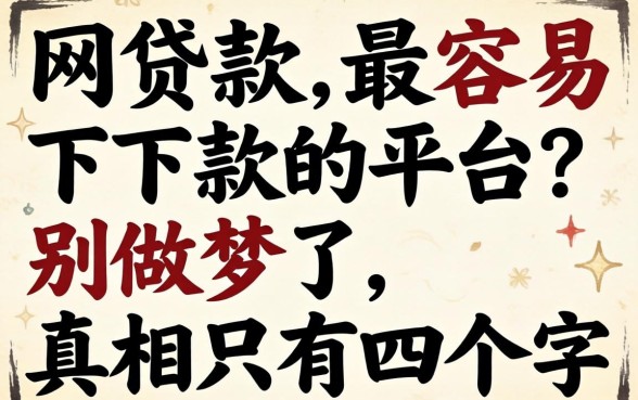 网上贷款最容易下款的平台?别做梦了,真相只有四个字